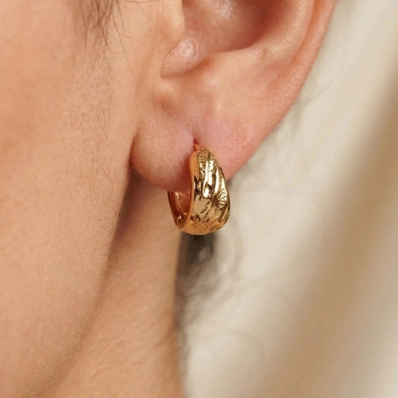 گوشواره حلقه ای زنانه مدل شراره طرح طلا ژوپینگ