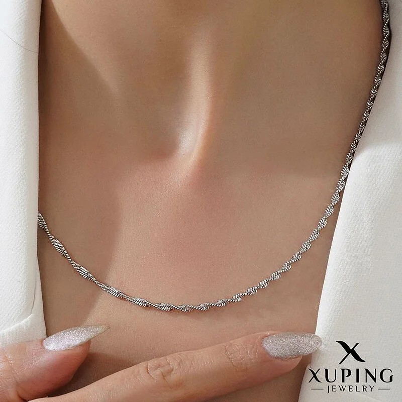 زنجیر دیسکو نقره‌ای ژوپینگ، درخشش بی‌نظیر و ماندگاری بالا Xuping
