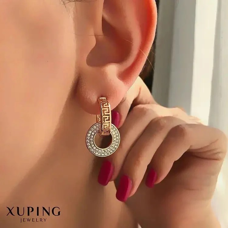 گوشواره حلقه‌ای زنانه طرح ورساچه برند ژوپینگ