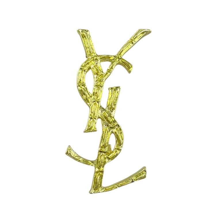 گل سینه مدل آرمیس طرح YSL رنگ طلایی طرح بامبو