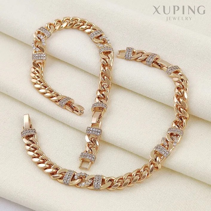 دستبند کارتیر ظریف نگیندار ژوپینگ با روکش طلای درخشان Xuping