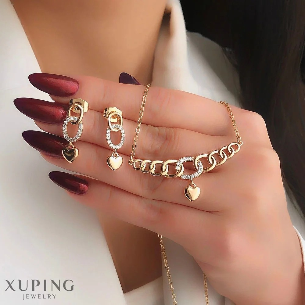 نیم ست کارتیر با آویز قلب نگیندار ژوپینگ، درخشش بینهایت