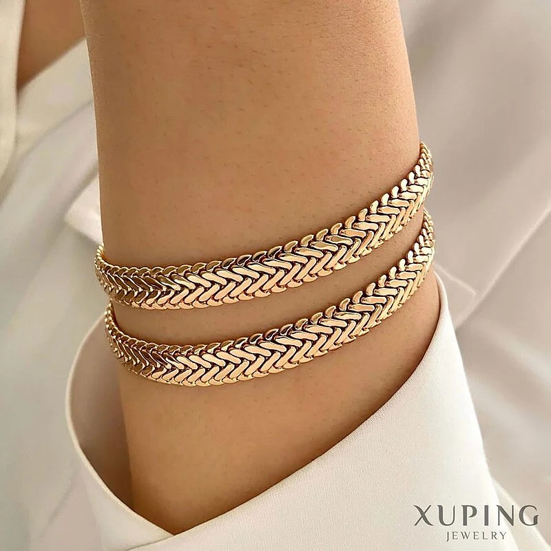 دستبند بافت ماری با روکش طلا طرح ژوپینگ، ظرافت و درخشش بینظیر Xuping