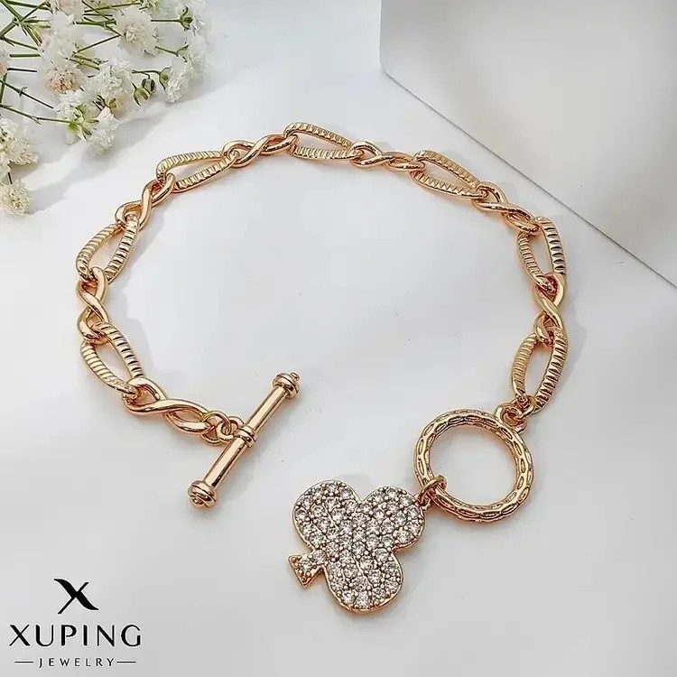 دستبند زنانه آویزدار قفل T برند ژوپینگ