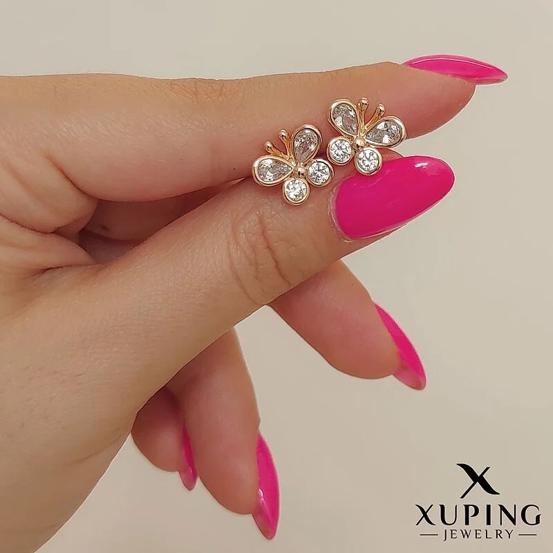 گوشواره پروانه نگین دار ژوپینگ، ظرافت در اوج درخشش برند Xuping