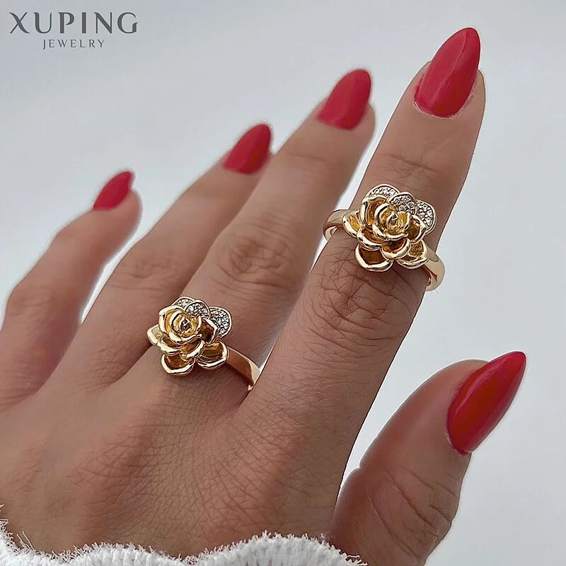 انگشتر طرح رز نگیندار ژوپینگ، ظرافت بینظیر در دستان شما Xuping