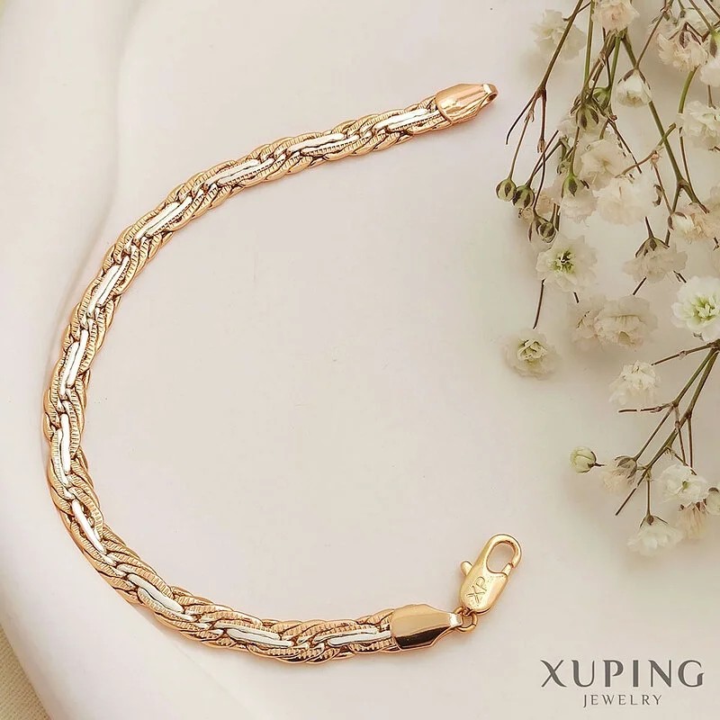 دستبند بیروتی دورنگ ژوپینگ، درخشش بینظیر برای استایل شما از Xuping