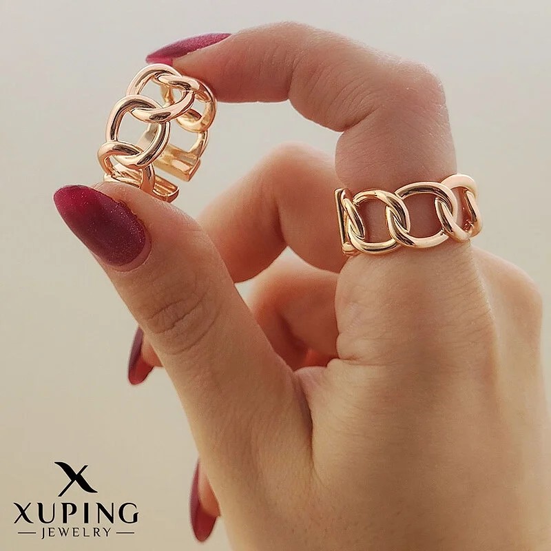 انگشتر کارتیر پهن بینگین ژوپینگ، جلوهای از ظرافت و درخشش Xuping