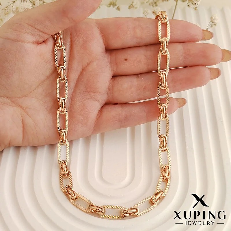 زنجیر حلقهای طرح طلا با روکش چندلایه ژوپینگ Xuping