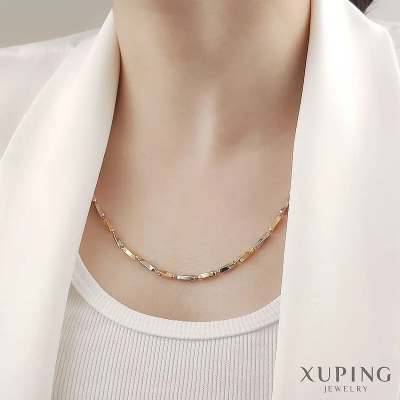 زنجیر اسپرت دورنگ ژوپینگ، درخشش بینظیر با طراحی مدرن Xuping